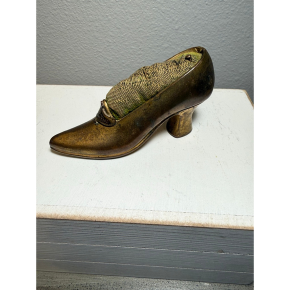 Unbranded Other - vintage brass shoe pin cushion souvenir USS Oklahoma Victorian